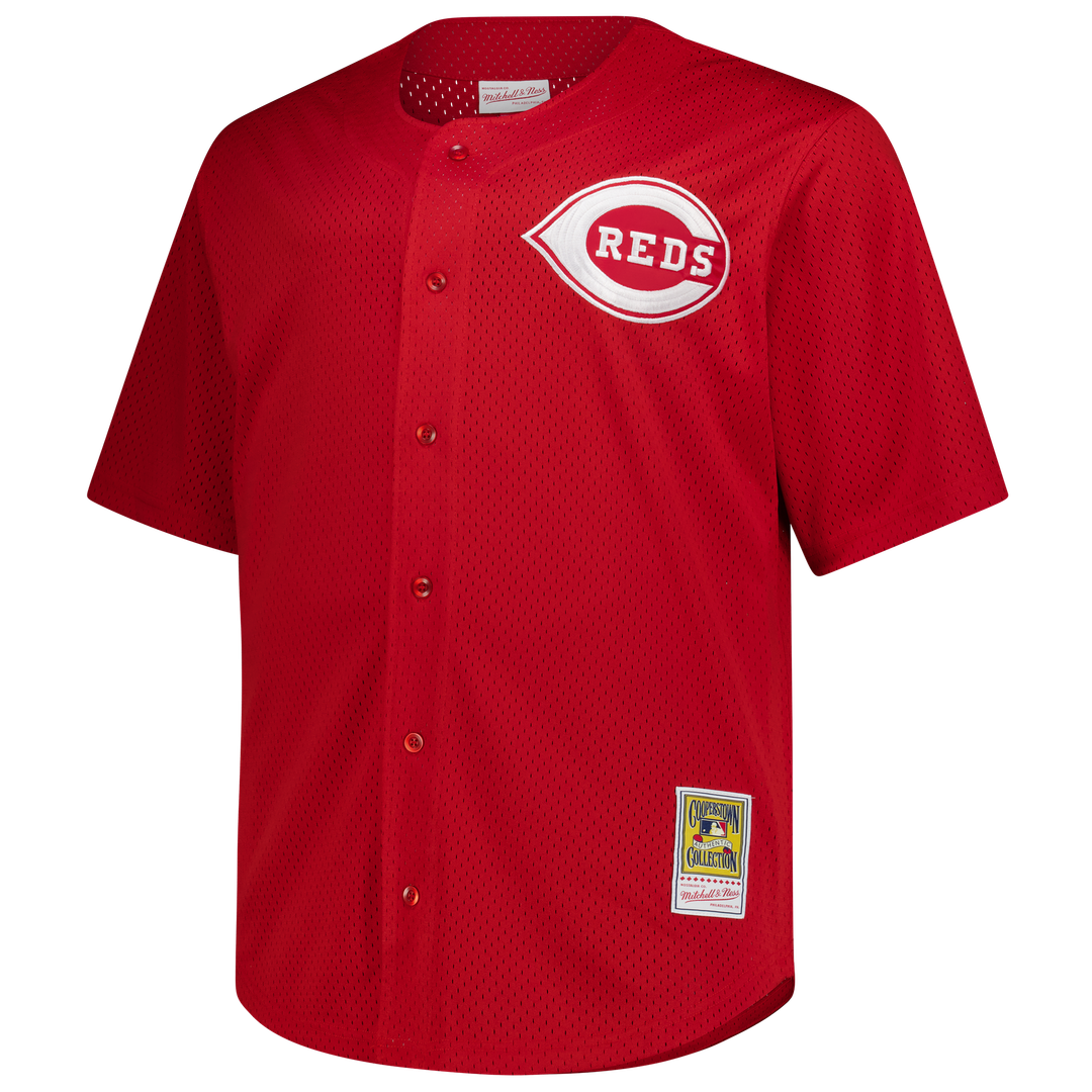 Cincinnati Reds Deion Sanders Mitchell & Ness Red Big & Tall Cooperstown Mesh Batting Practice Jersey product image 2,