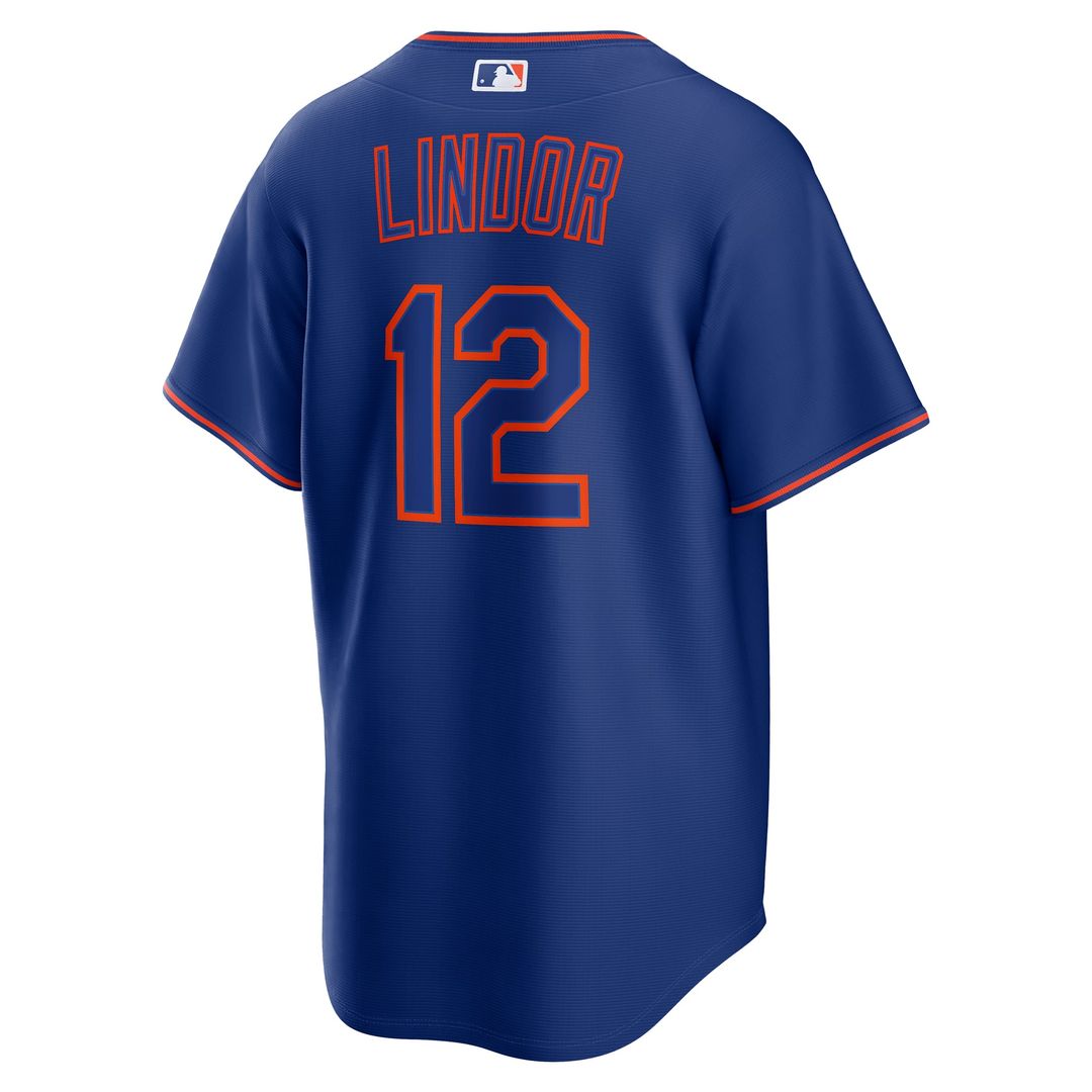 New York Mets Francisco Lindor Nike Royal Alternate Replica Jersey product image 3, provided for visual reference and