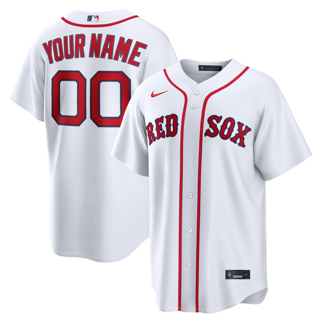 Boston Red Sox Nike White Home Replica Custom Jersey product image 1, provided for visual reference and product detail review