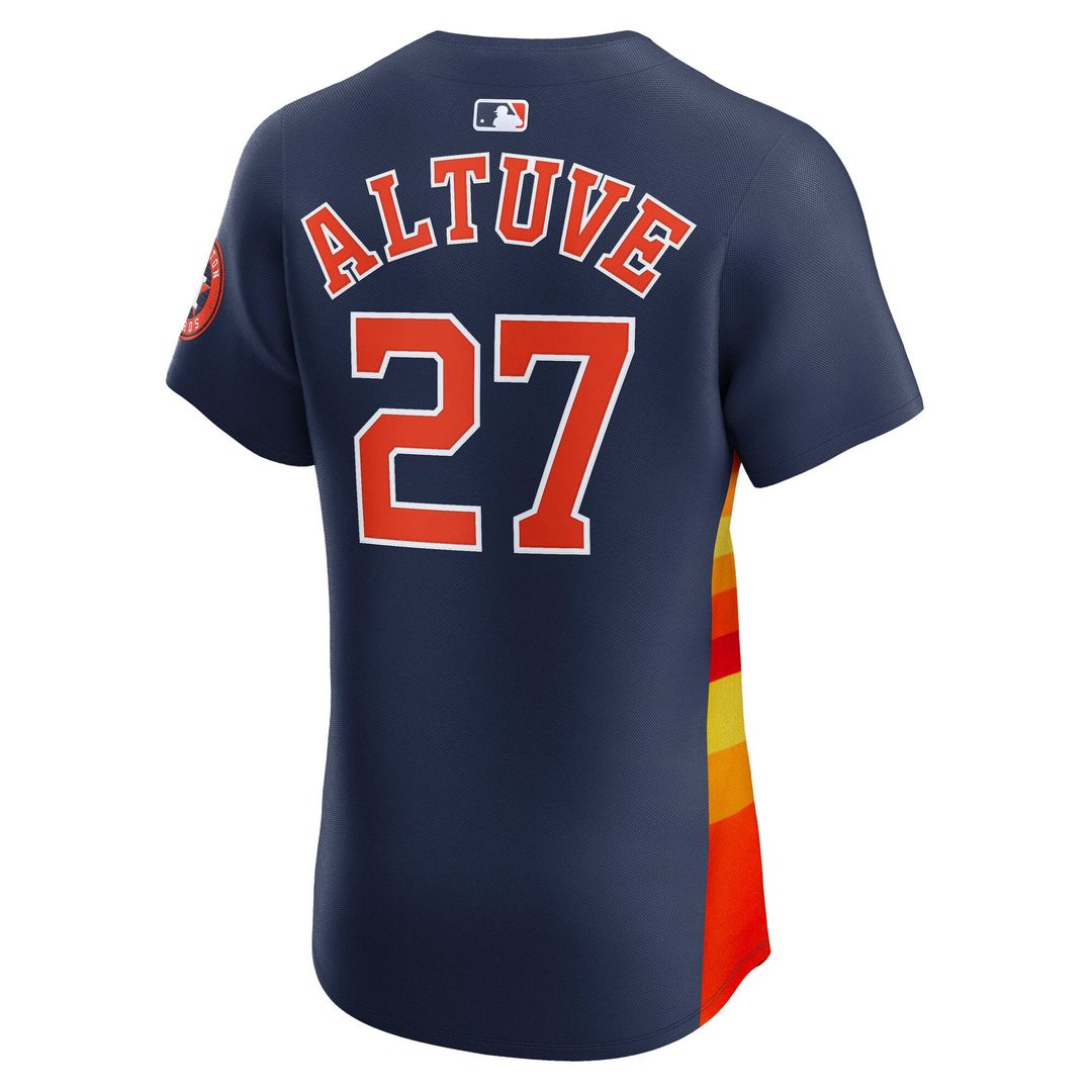 Houston Astros Jose Altuve Nike Navy Alternate 2 Elite Player Jersey product image 3, provided for visual reference and