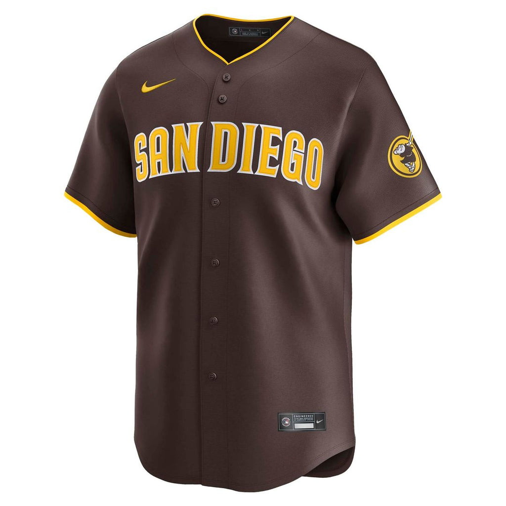 San Diego Padres Jackson Merrill Nike Brown Road Limited Player Jersey product image 5, provided for visual reference and