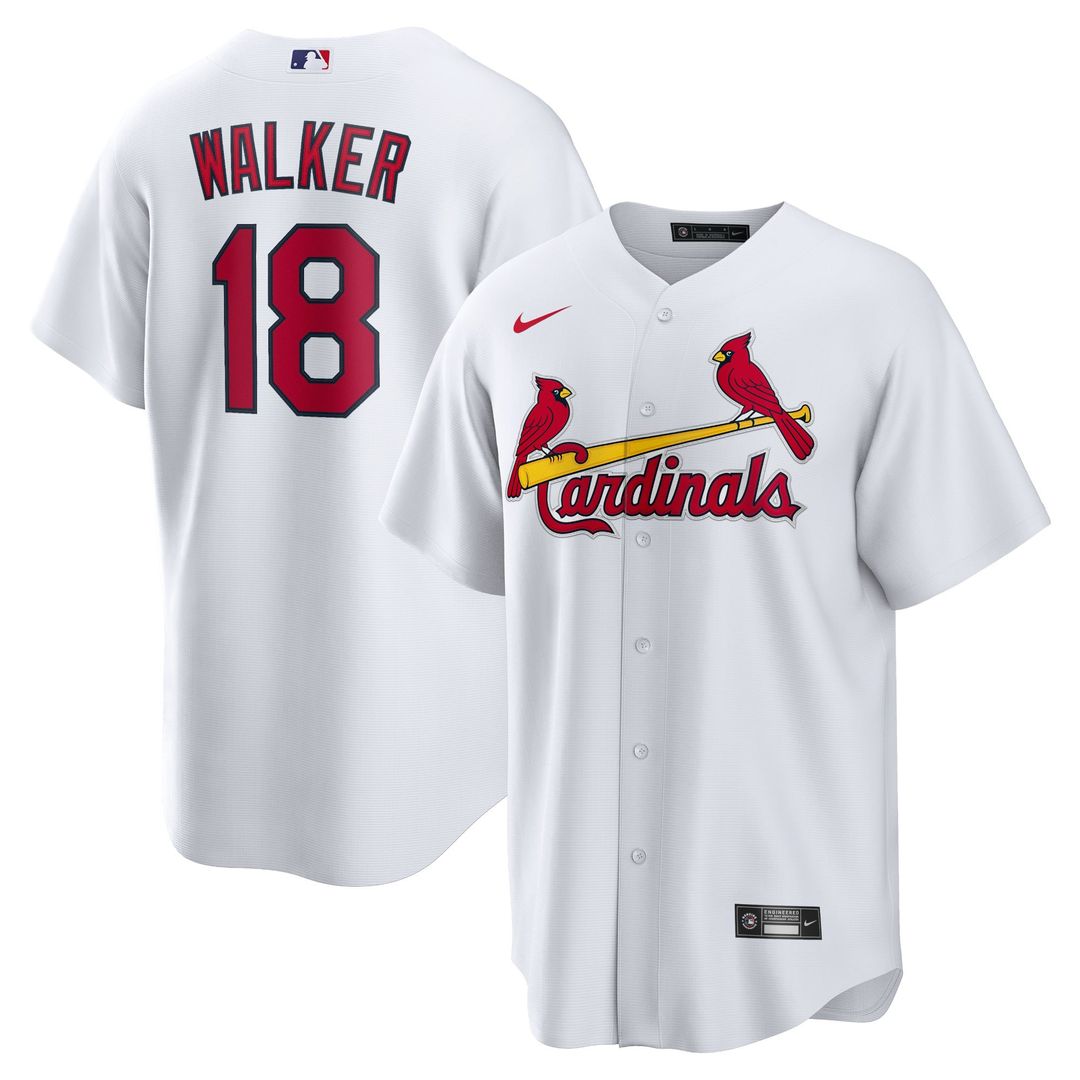 St. Louis Cardinals Jordan Walker Nike White Home Official Replica Player Jersey product image 1, provided for visual