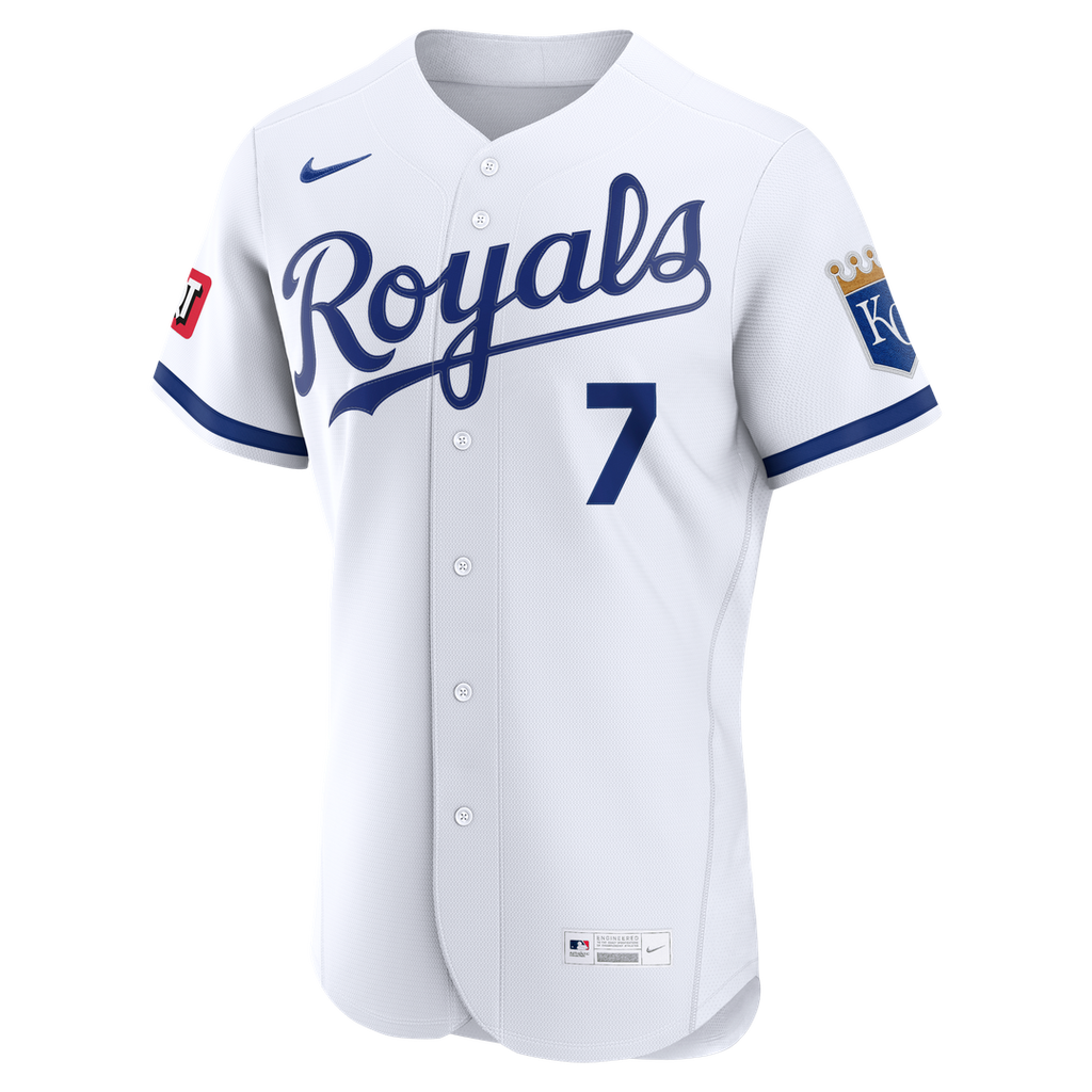 Kansas City Royals Bobby Witt Jr. Nike White Home Authentic Sponsor Patch Jersey product image 2, provided for visual