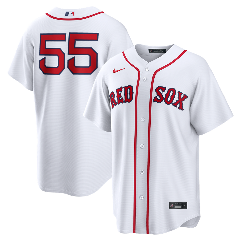 Boston Red Sox Ranger Suárez Nike White Home Replica Jersey product image 1, provided for visual reference and product