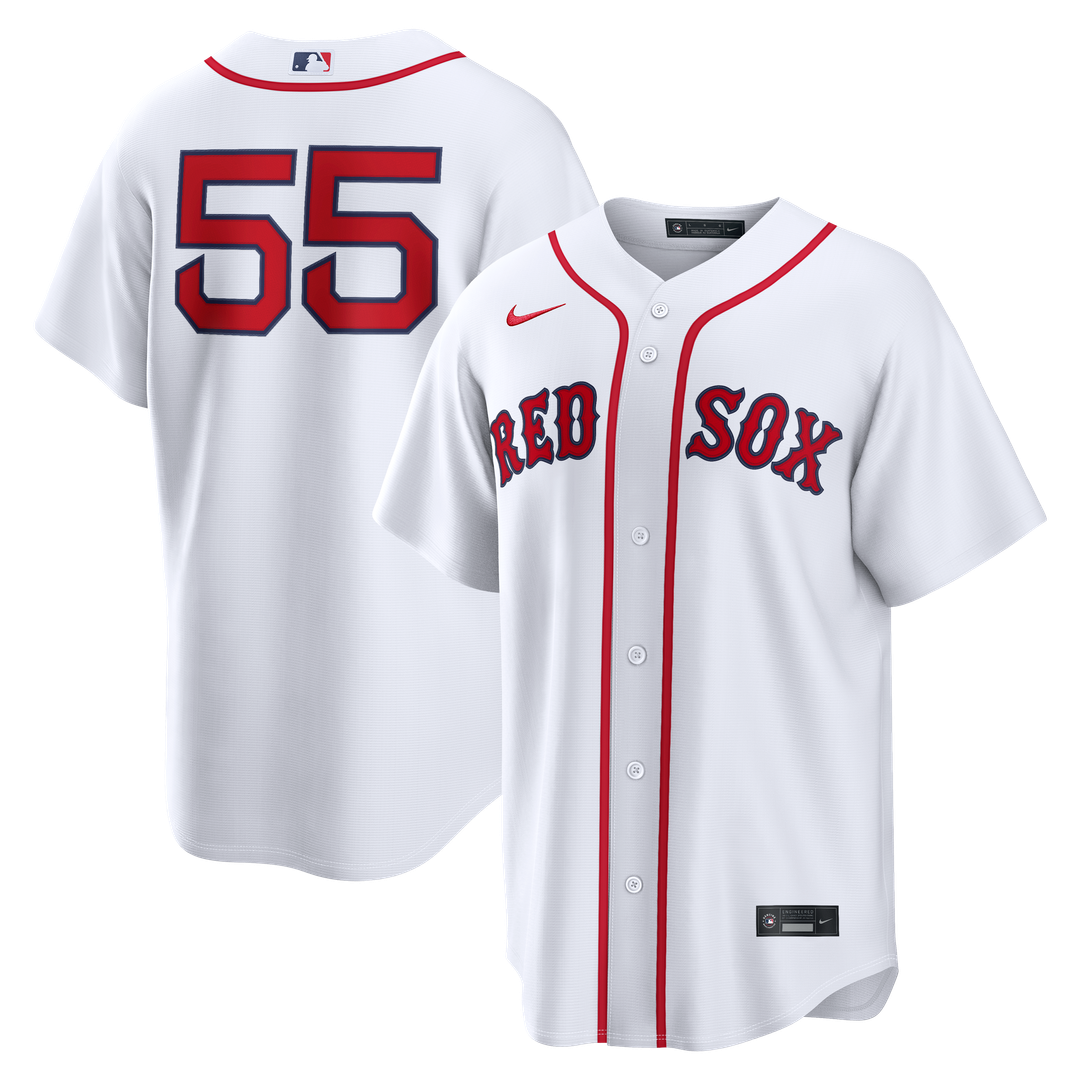 Boston Red Sox Ranger Suárez Nike White Home Replica Jersey product image 1, provided for visual reference and product