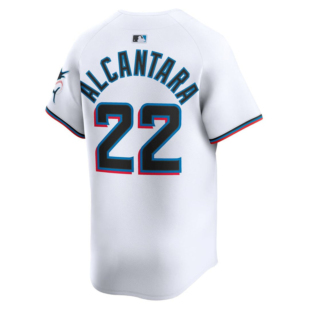 Miami Marlins Sandy Alcantara Nike White Home Limited Player Jersey product image 3, provided for visual reference and