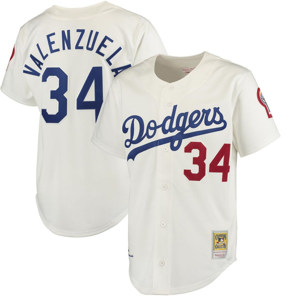 Los Angeles Dodgers Fernando Valenzuela Mitchell & Ness Gray Authentic Jersey product image 1, provided for visual reference