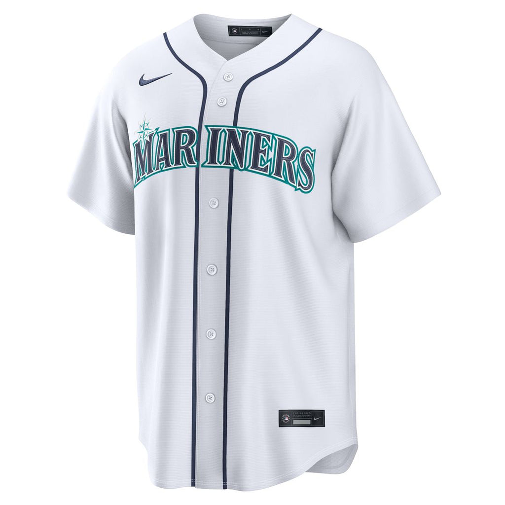 Seattle Mariners Luke Raley Nike White Home Replica Jersey product image 2, provided for visual reference and product detail
