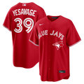 Toronto Blue Jays Trey Yesavage Nike Red Canada Day Replica Jersey product image 1, provided for visual reference and