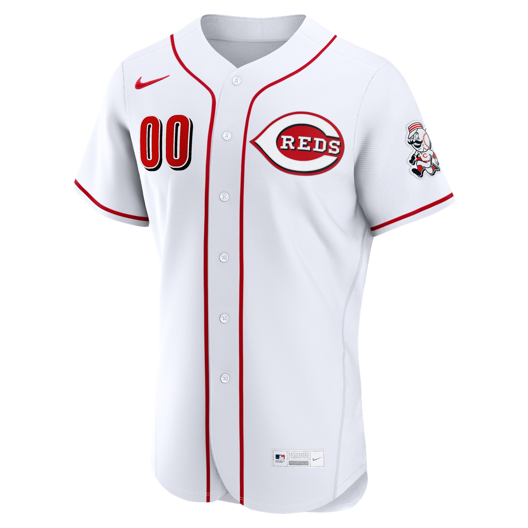 Cincinnati Reds Nike White Home Authentic Custom Jersey product image 2, provided for visual reference and product detail
