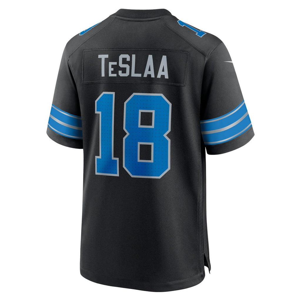 Detroit Lions Isaac TeSlaa Nike Black Alternate Game Player Jersey product image 3, provided for visual reference and
