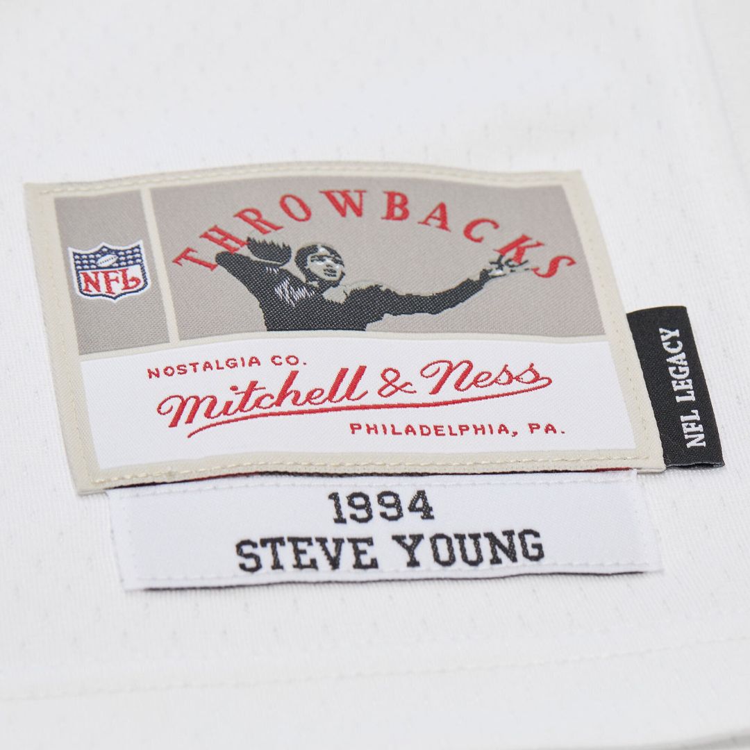 San Francisco 49ers Steve Young Mitchell & Ness White 1994 Legacy Replica Jersey product image 5, provided for visual