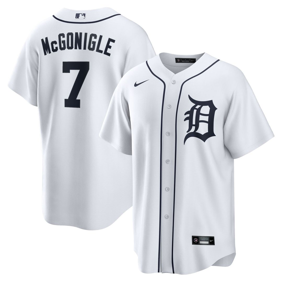 Detroit Tigers Kevin McGonigle Nike White Home Replica Jersey product image 1, provided for visual reference and product