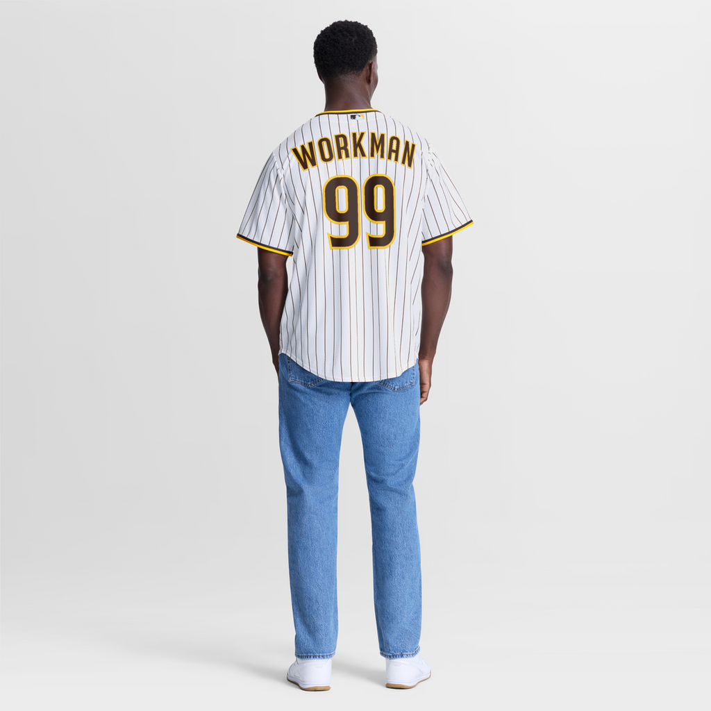 San Diego Padres Gage Workman Nike White Home Replica Jersey product image 3, provided for visual reference and product