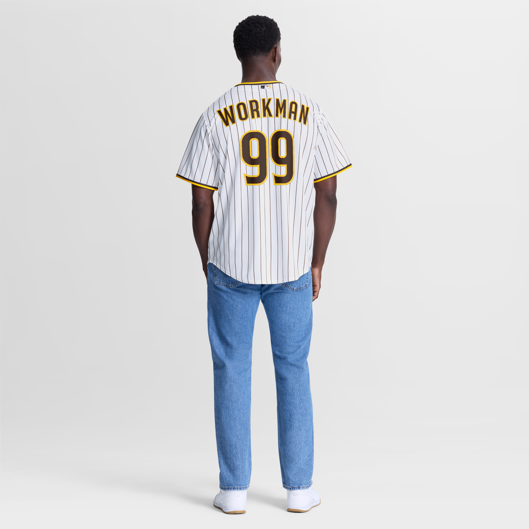 San Diego Padres Gage Workman Nike White Home Replica Jersey product image 3, provided for visual reference and product