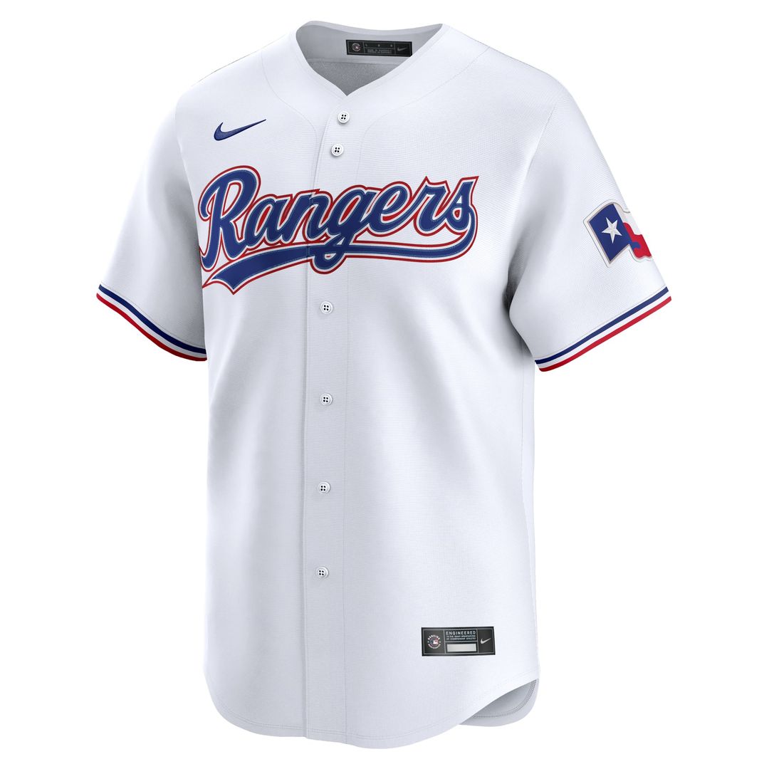 Texas Rangers Leody Taveras Nike White Home Limited Player Jersey product image 2, provided for visual reference and product