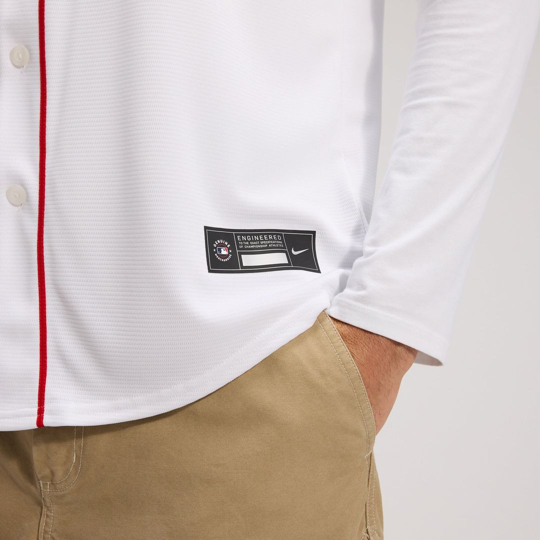 Cincinnati Reds Nike White Home Replica Team Jersey product image 5, provided for visual reference and product detail review