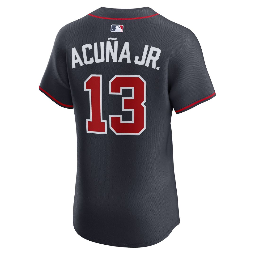 Atlanta Braves Ronald Acuña Jr. Nike White Home Elite Player Jersey product image 9, provided for visual reference and