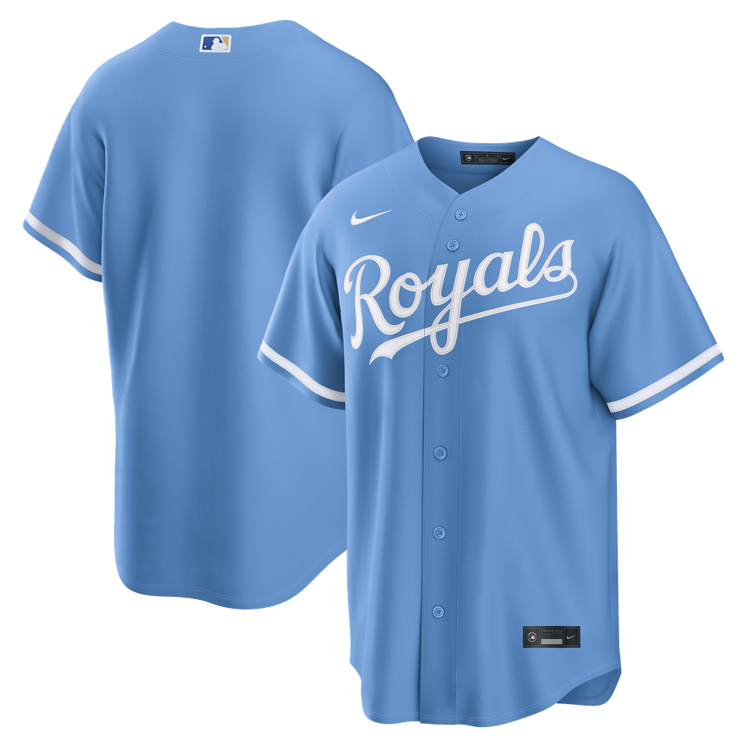 Kansas City Royals Nike Light Blue Alternate Replica Jersey product image 1, provided for visual reference and product