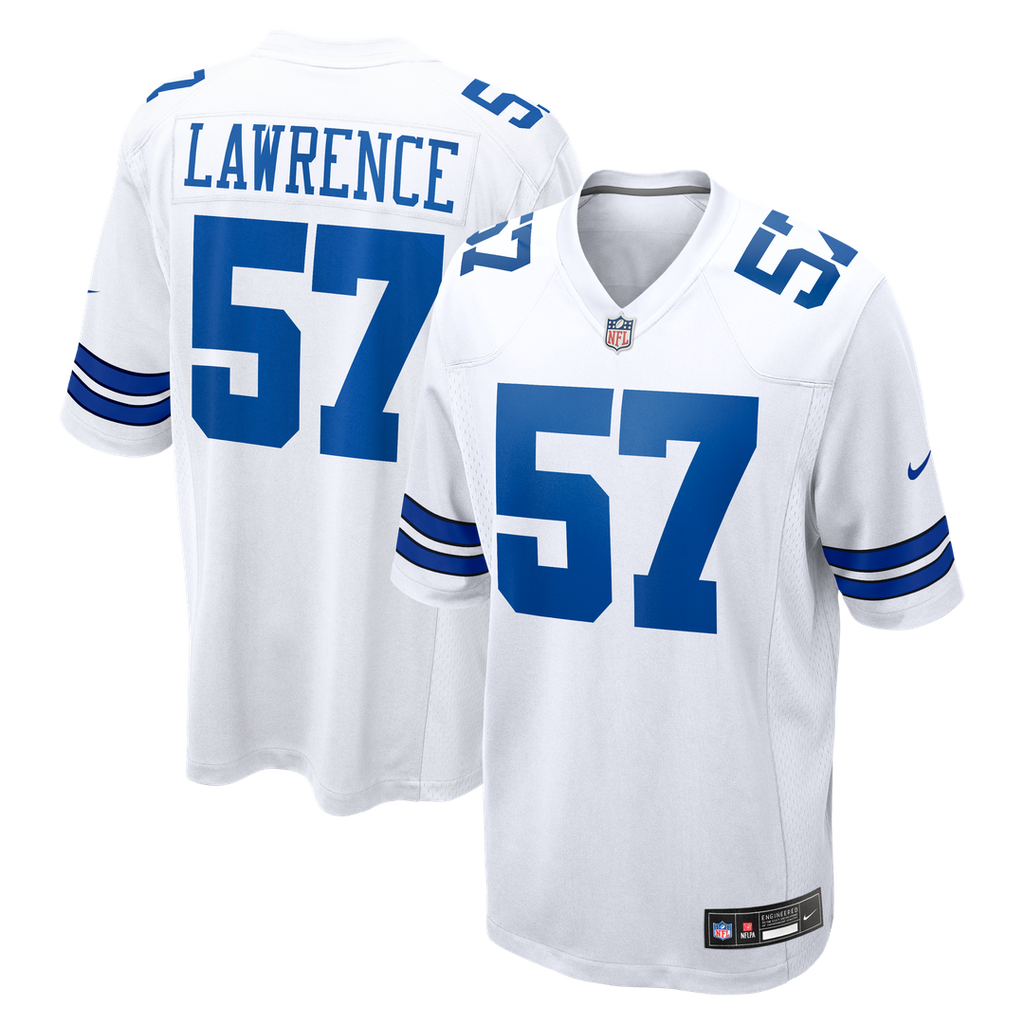 Dallas Cowboys Malachi Lawrence Nike White Game Jersey product image 1, provided for visual reference and product detail