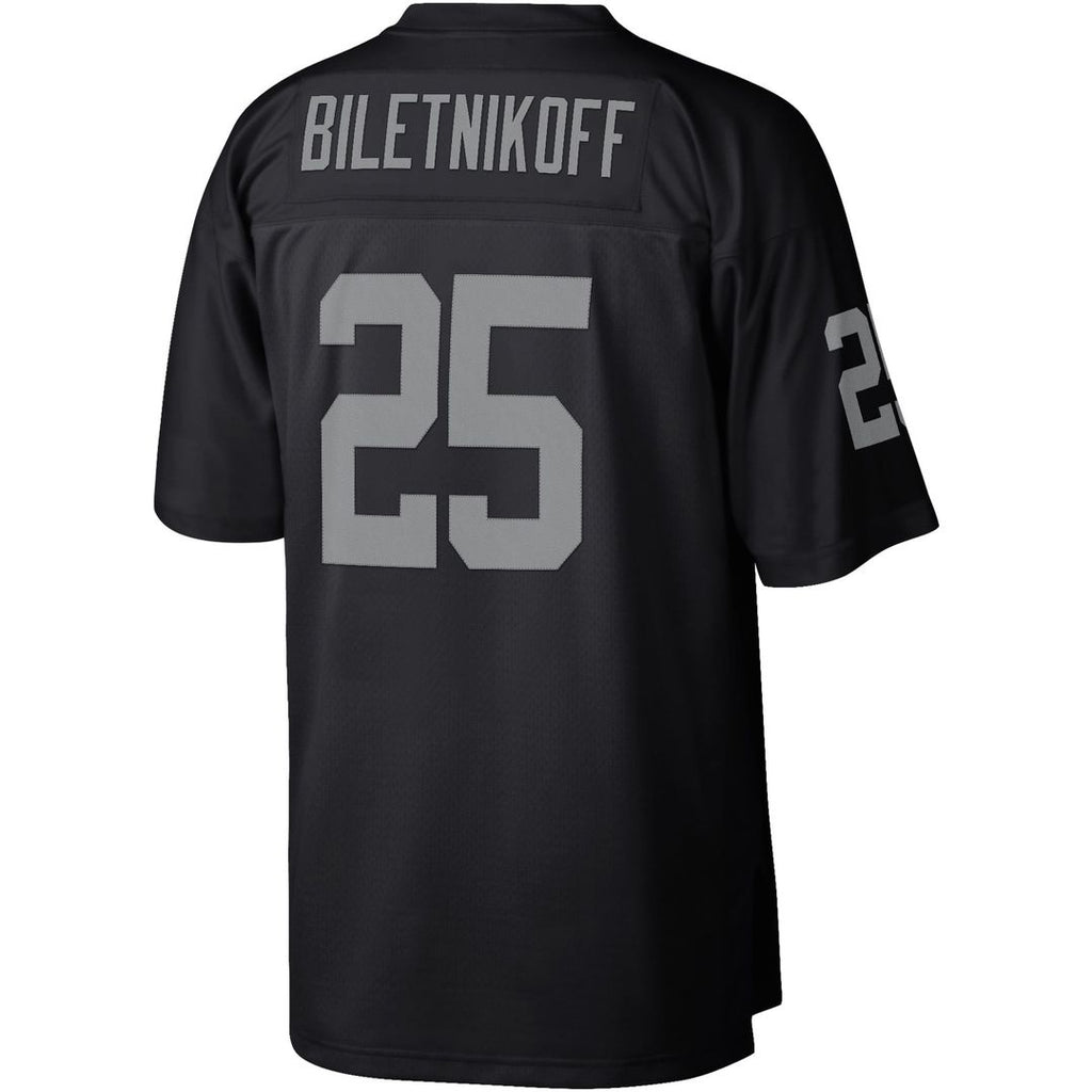Las Vegas Raiders Fred Biletnikoff Mitchell & Ness Black Legacy Replica Jersey product image 3, provided for visual