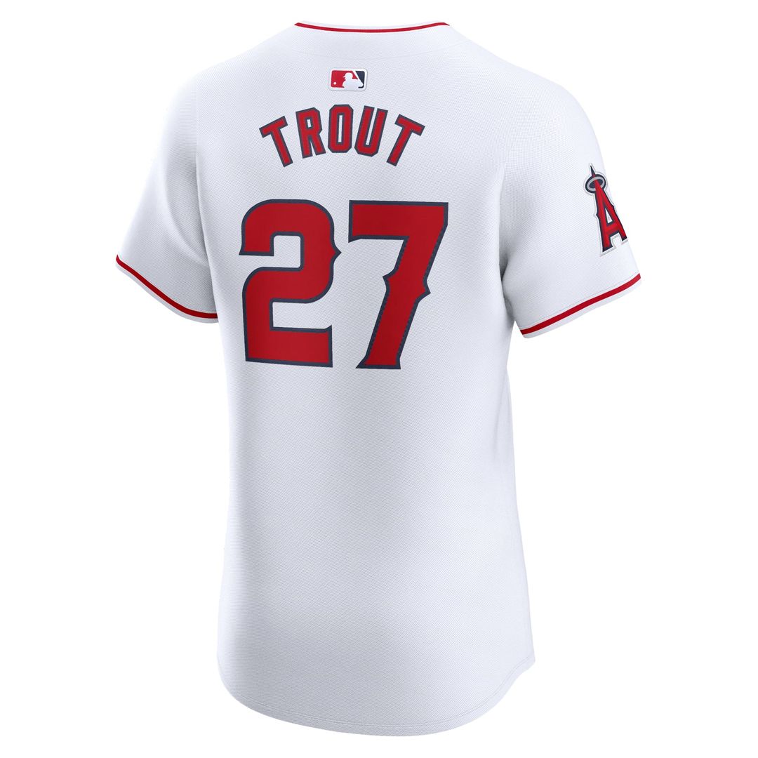Los Angeles Angels Mike Trout Nike White Home Elite Player Jersey product image 3, provided for visual reference and product