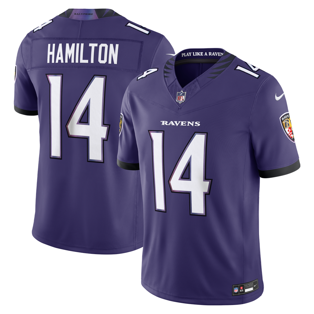 Baltimore Ravens Kyle Hamilton Nike Black Alternate Vapor F.U.S.E. Stitched Limited Jersey product image 7, provided for