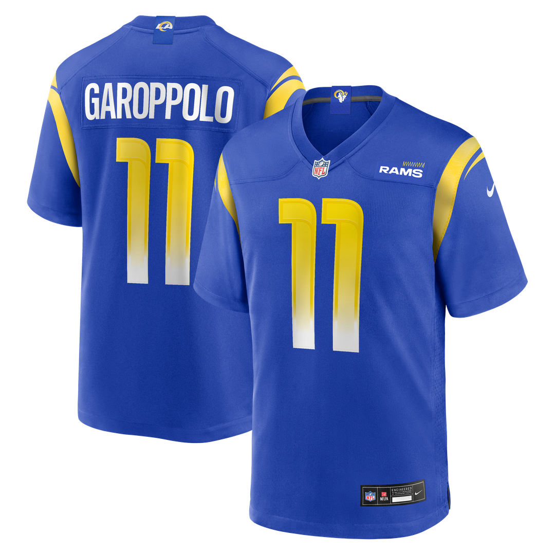 Los Angeles Rams Jimmy Garoppolo Nike Royal Game Jersey product image 1, provided for visual reference and product detail