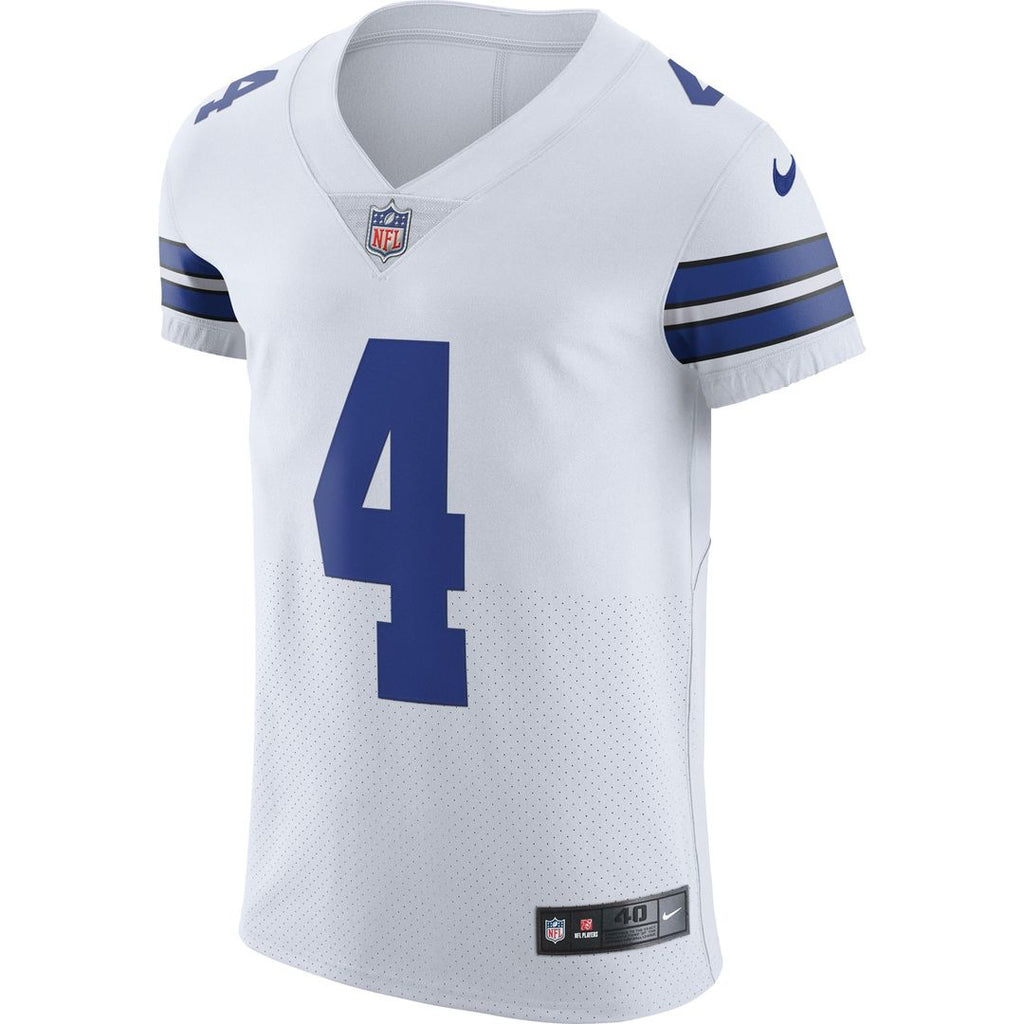 Dallas Cowboys Dak Prescott Nike White Vapor Elite Player Jersey product image 5, provided for visual reference and product