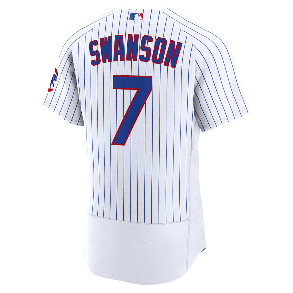 Chicago Cubs Dansby Swanson Nike White Home Authentic Jersey product image 3, provided for visual reference and product