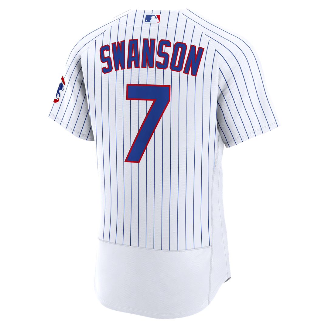 Chicago Cubs Dansby Swanson Nike White Home Authentic Jersey product image 3, provided for visual reference and product