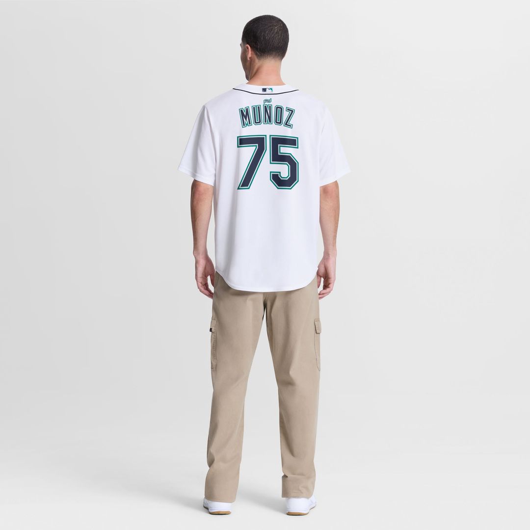 Seattle Mariners Andrés Muñoz Nike White Home Replica Jersey product image 5, provided for visual reference and product