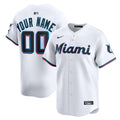 Miami Marlins Nike White Home Limited Custom Jersey product image 1, provided for visual reference and product detail review