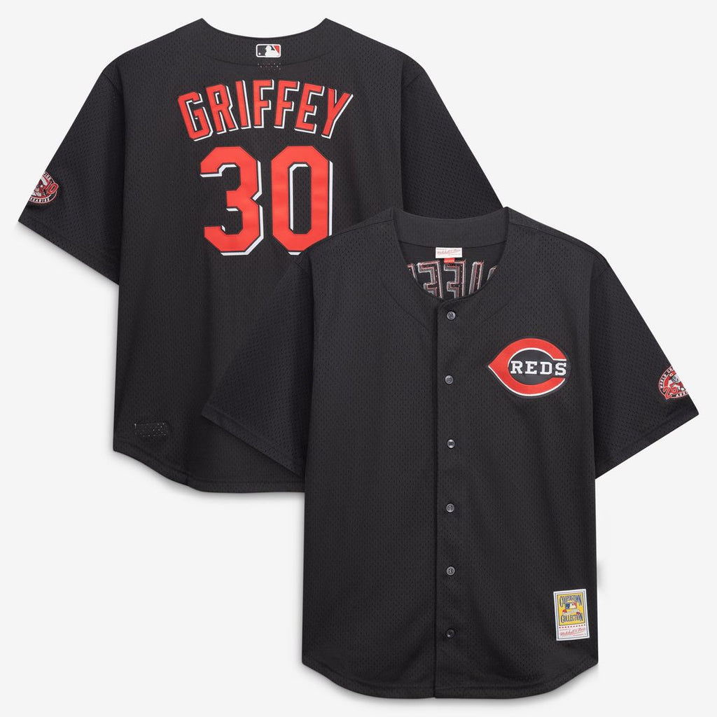 Cincinnati Reds Ken Griffey Jr. Mitchell & Ness Black Big & Tall Cooperstown Mesh Batting Practice Jersey product image 1,