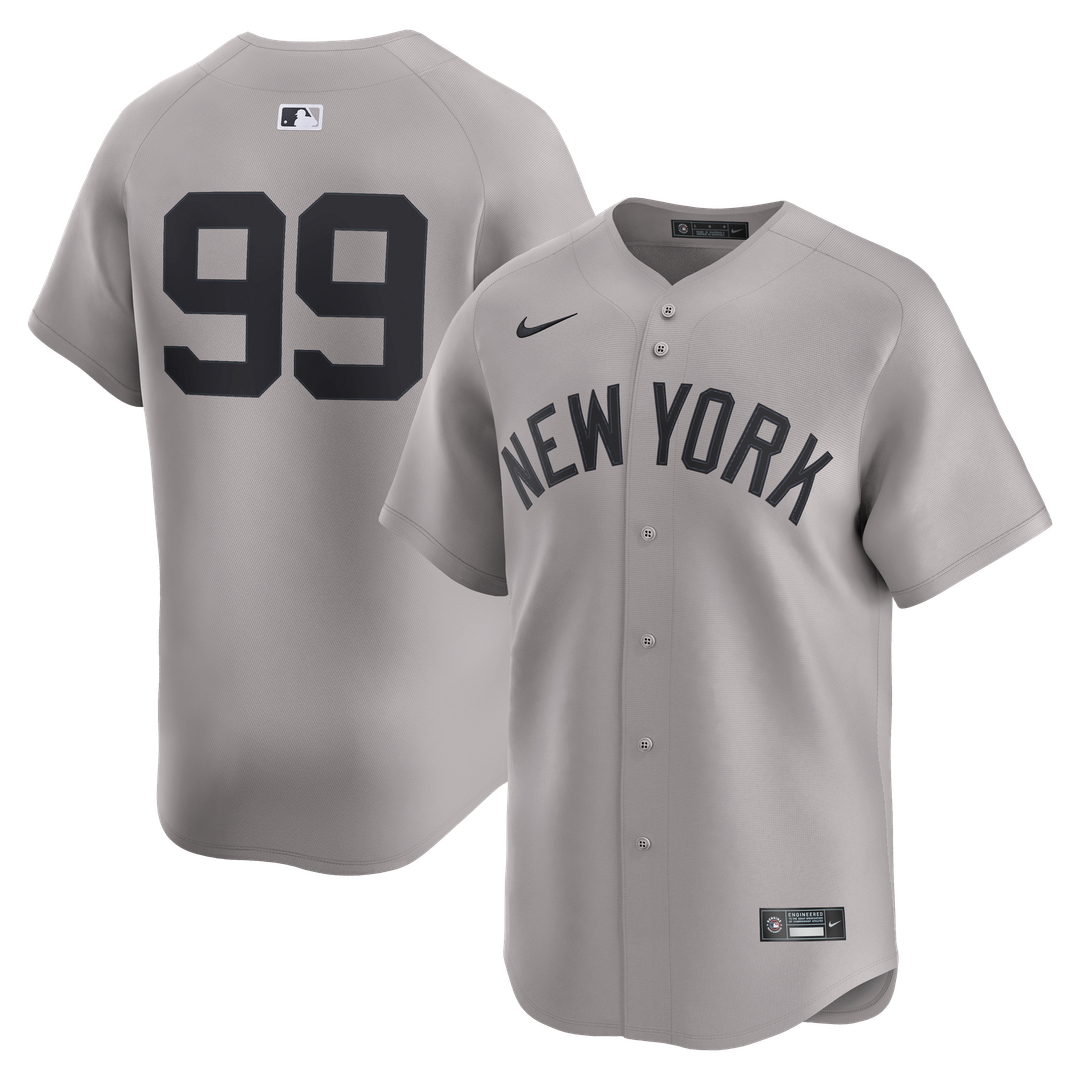 New York Yankees Aaron Judge Nike Gray Road Limited Player Jersey product image 1, provided for visual reference and product