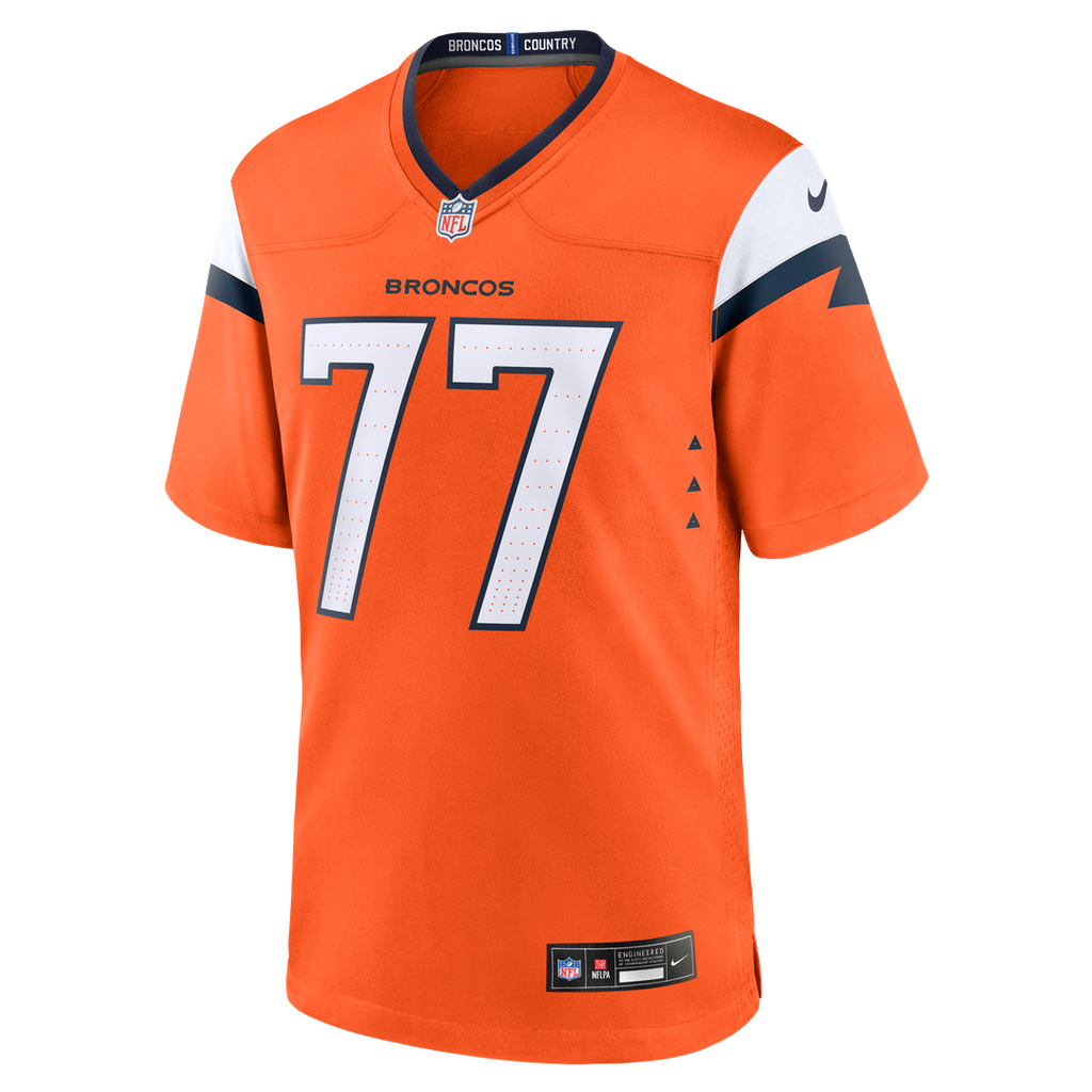 Denver Broncos Quinn Meinerz Nike Orange Team Game Jersey product image 2, provided for visual reference and product detail