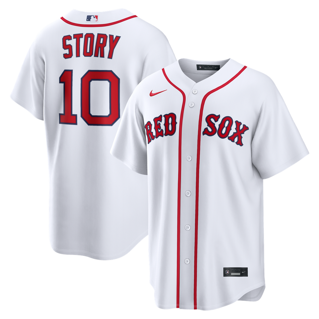 Boston Red Sox Trevor Story Nike White Home Replica Jersey product image 1, provided for visual reference and product detail