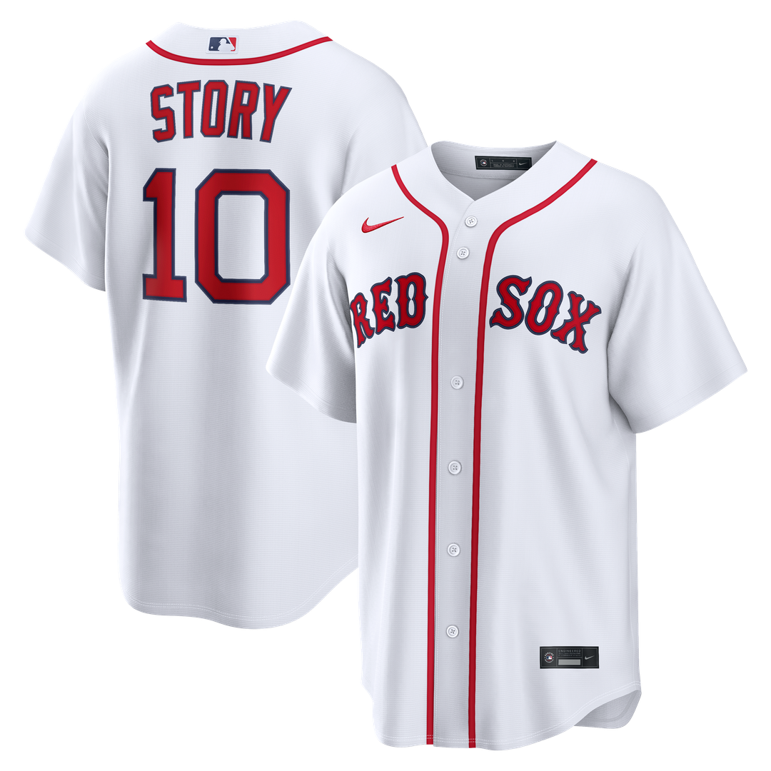 Boston Red Sox Trevor Story Nike White Home Replica Jersey product image 1, provided for visual reference and product detail