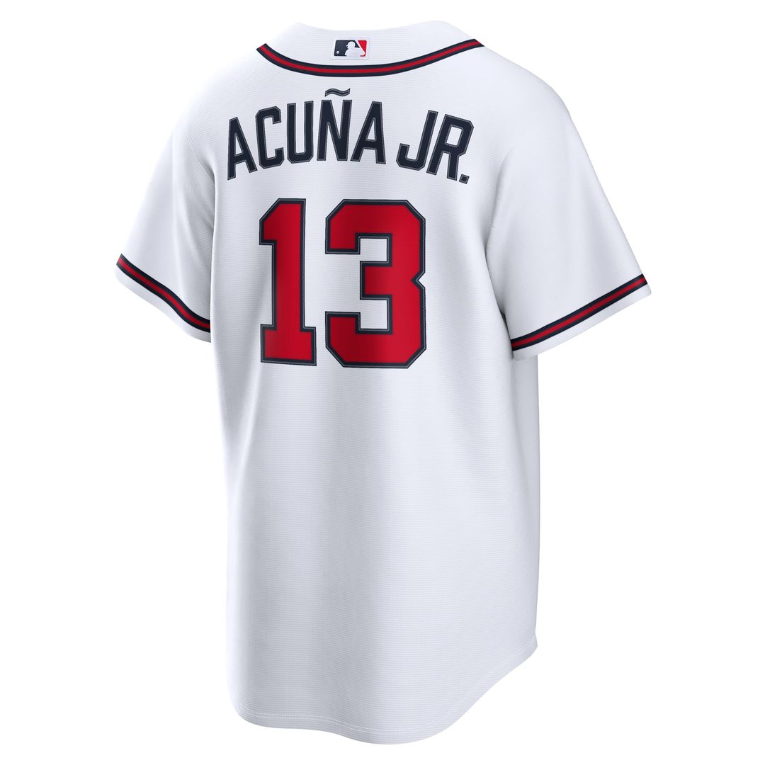 Atlanta Braves Ronald Acuña Jr. Nike White Home Replica Jersey product image 3, provided for visual reference and product