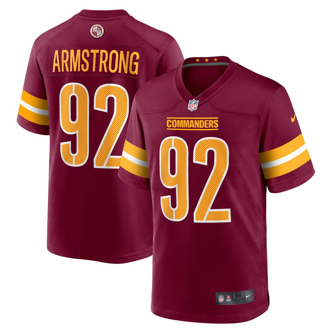 Washington Commanders Dorance Armstrong Nike Burgundy Game Jersey product image 1, provided for visual reference and product