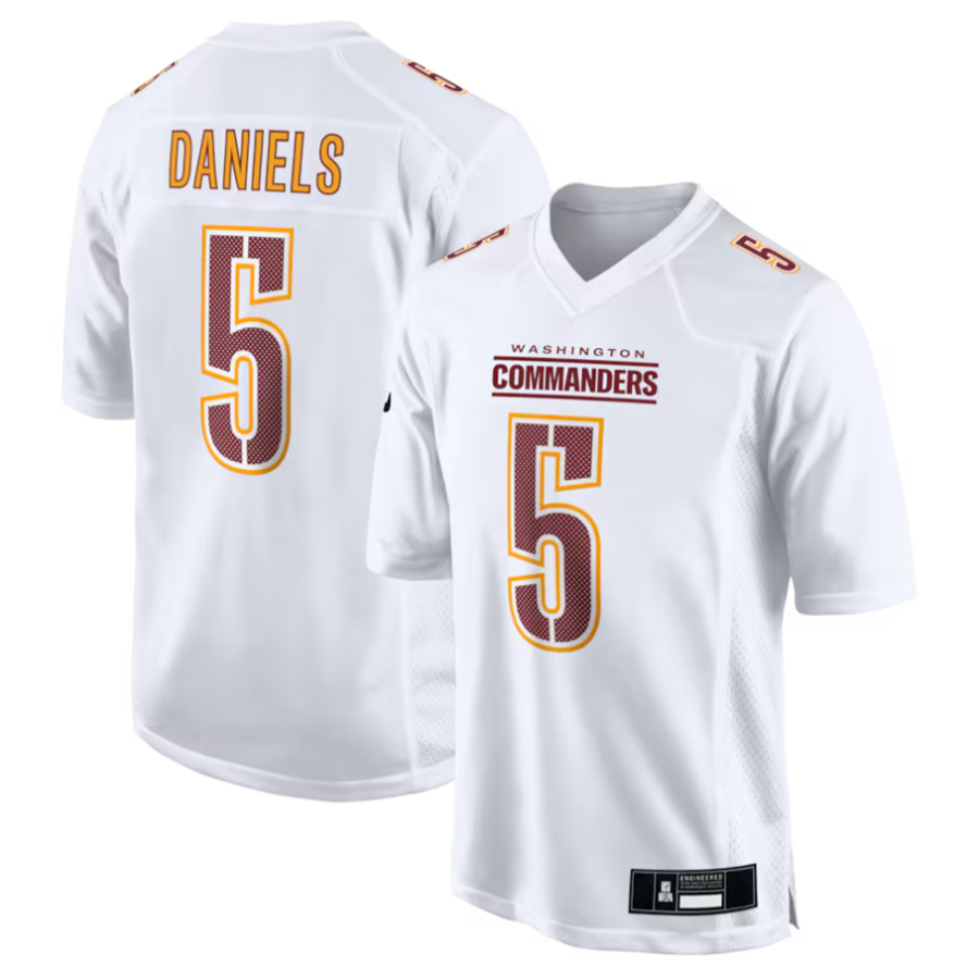 W.Commanders #5 Jayden Daniels Player White Fashion product image 2