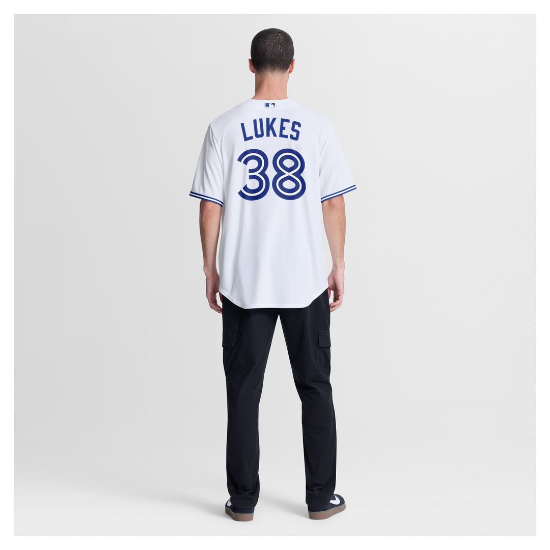 Toronto Blue Jays Nathan Lukes Nike White Home Replica Jersey product image 5, provided for visual reference and product