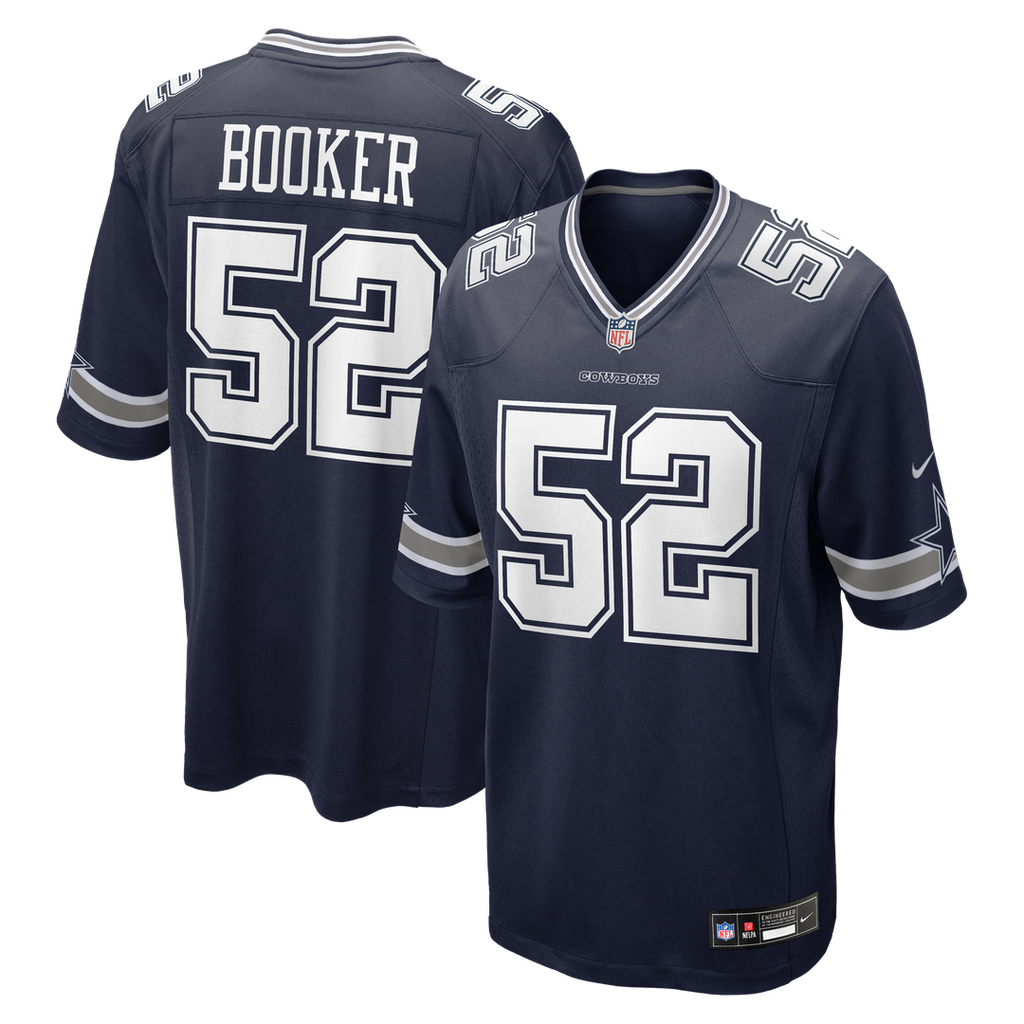 Dallas Cowboys Tyler Booker Nike Navy Team Game Jersey product image 1, provided for visual reference and product detail