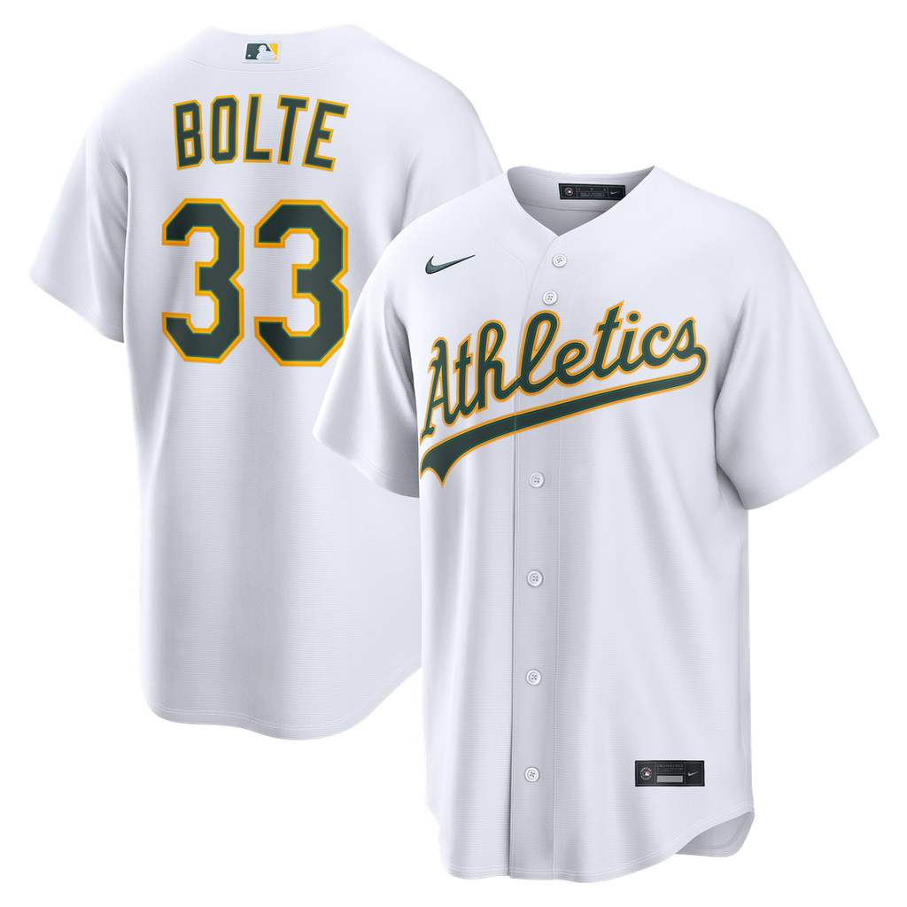 Athletics Henry Bolte Nike White Home Replica Jersey product image 1, provided for visual reference and product detail review