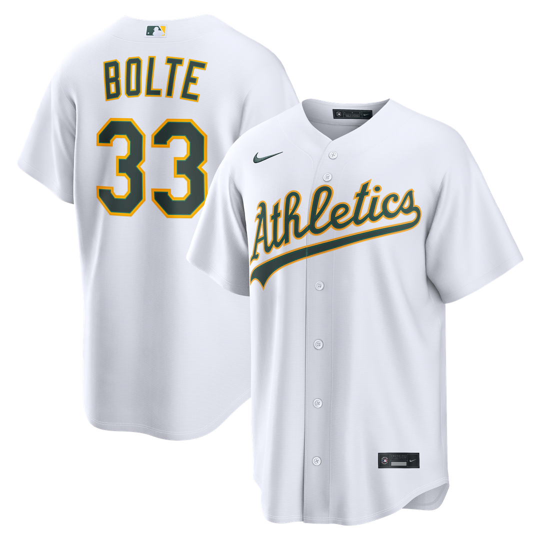 Athletics Henry Bolte Nike White Home Replica Jersey product image 1, provided for visual reference and product detail review