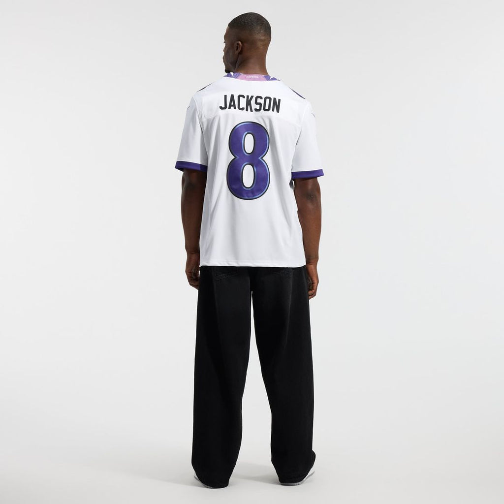Baltimore Ravens Lamar Jackson Nike White Vapor F.U.S.E. Stitched Limited Jersey product image 5, provided for visual