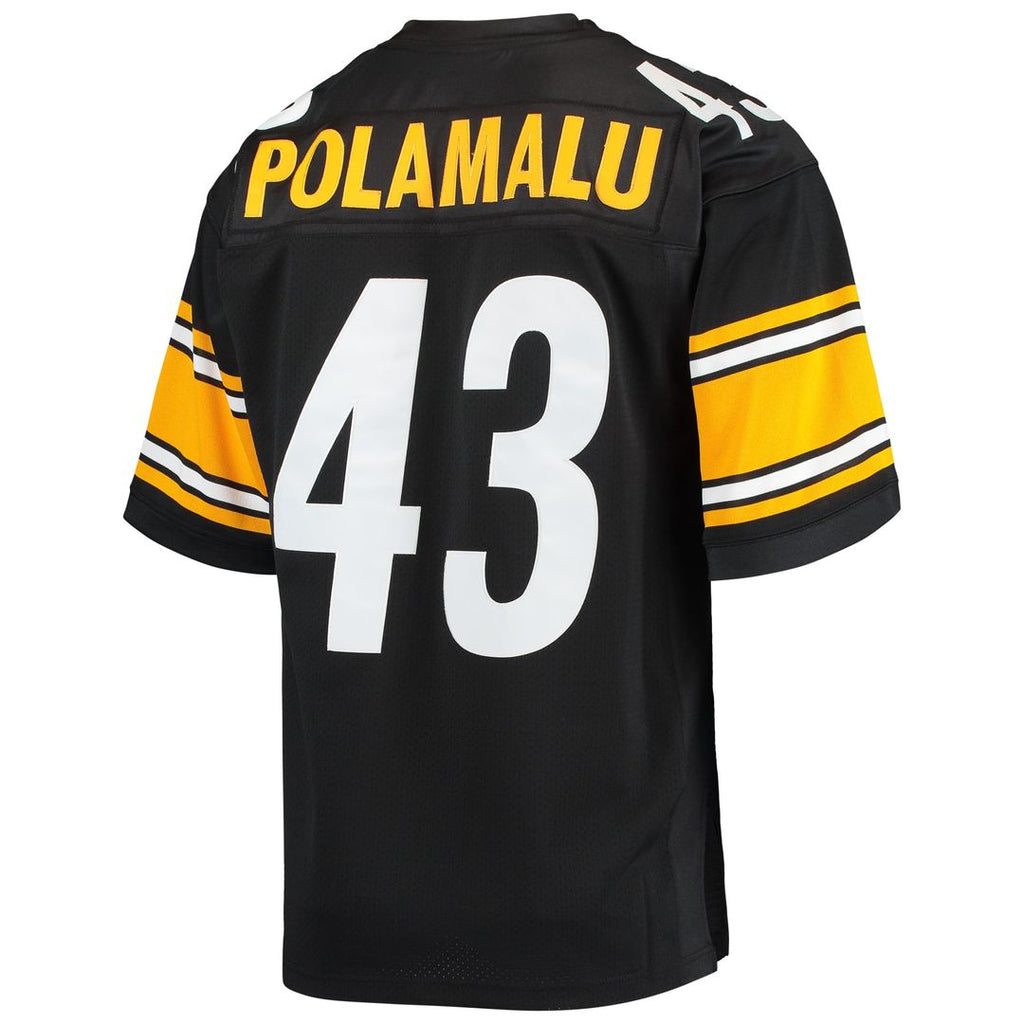 Pittsburgh Steelers 2007 Troy Polamalu Mitchell & Ness Black Authentic Throwback Retired Player Jersey product image 3,
