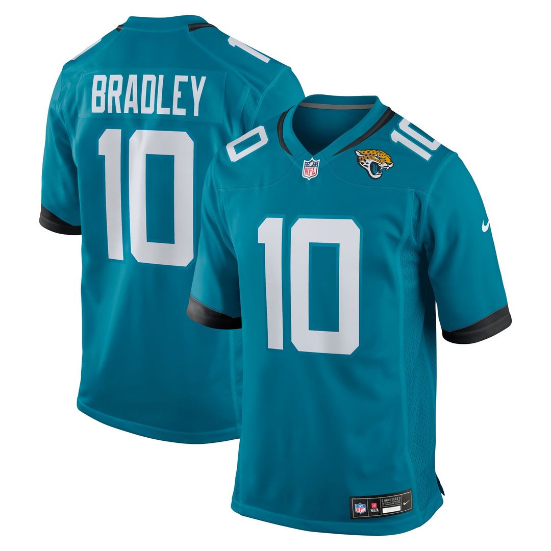 Jacksonville Jaguars Carter Bradley Nike Teal Team Game Jersey product image 1, provided for visual reference and product