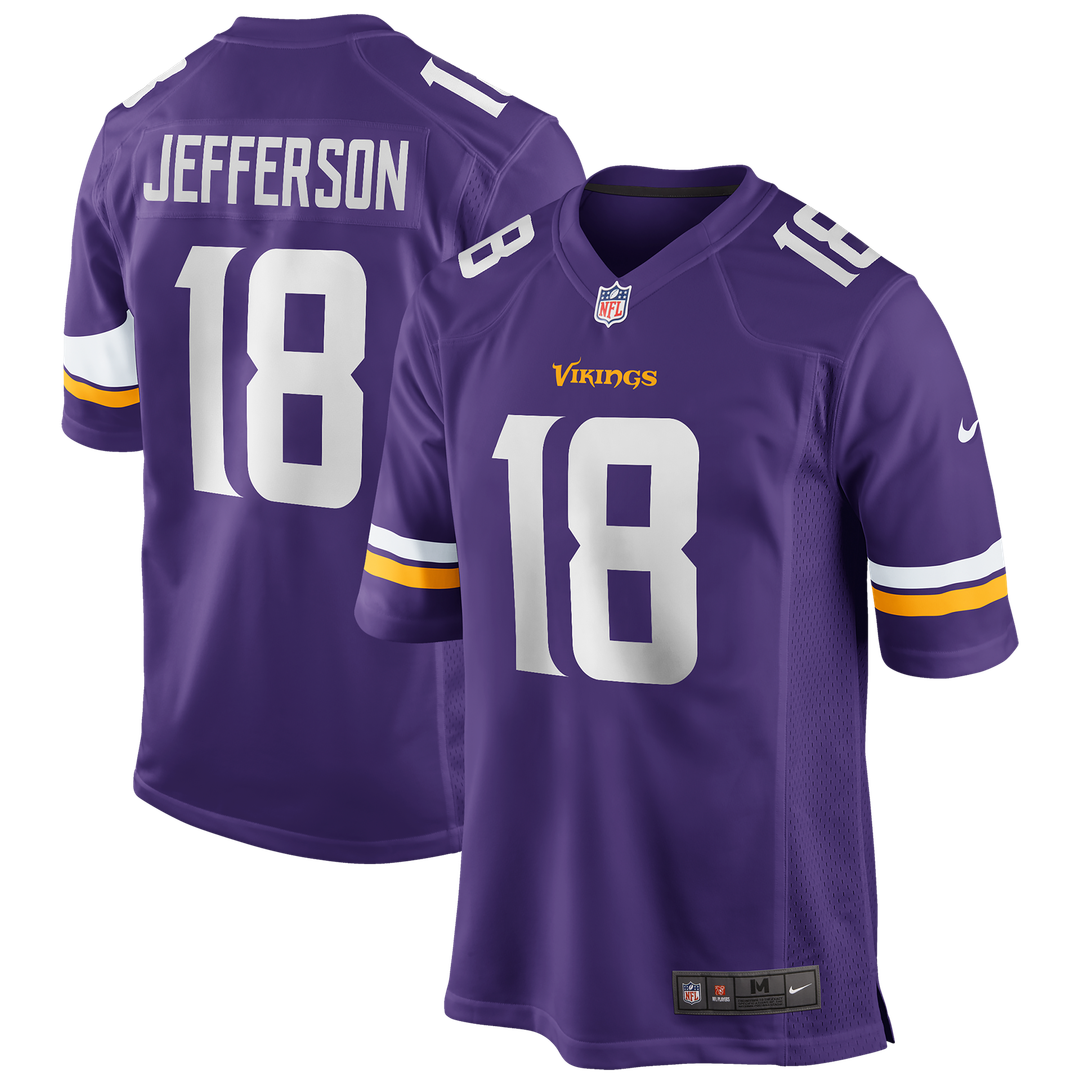 Minnesota Vikings Justin Jefferson Nike Purple Player Game Jersey product image 1, provided for visual reference and product