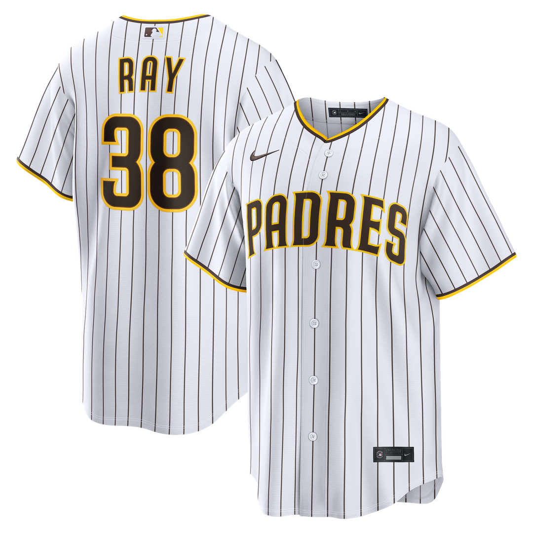 San Diego Padres Robbie Ray Nike White Home Replica Jersey product image 1, provided for visual reference and product detail